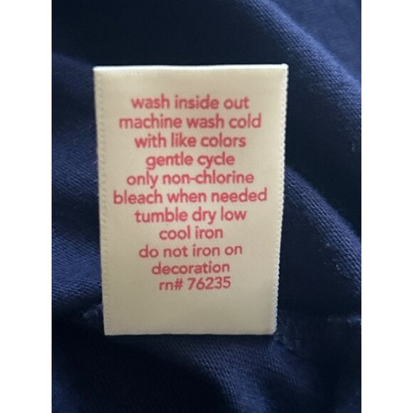 Coral Bay Women's Navy Blue 3/4 Sleeve Top With Dotted White Neckline Size M - Picture 6 of 8